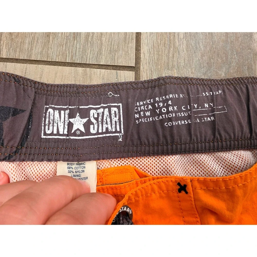 Converse One Star Mens Orange Board Shorts Swim Trunks Graphic XL